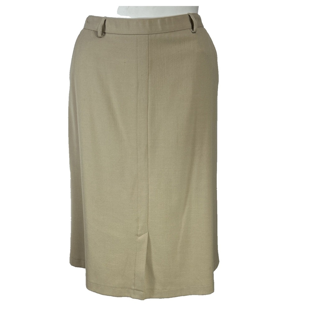 Sag Harbor Skirt 12 Tan Khaki Stretch A Line Belt Loops Kick Split Pockets